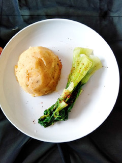 Foto resep Sawi Cabe Garam & Mashed Potato