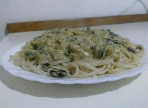 Una foto de Spaghetti con salsa Margarita de Choritos