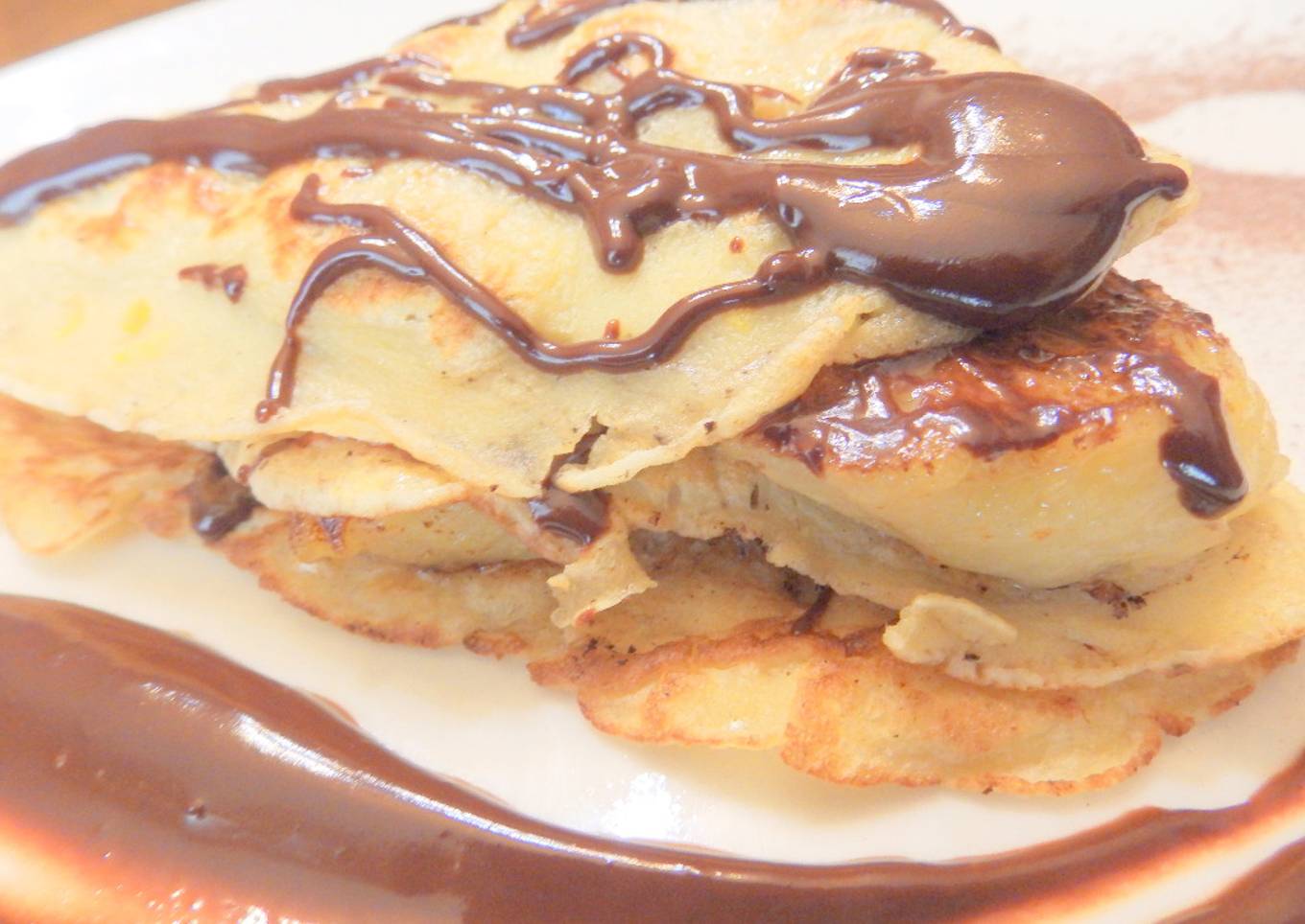 Creps de naranja con plátano y chocolate