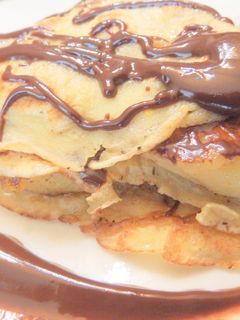 Una foto de Creps de naranja con plátano y chocolate