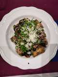 Mezzi Paccheri ai funghi (in crema e saltati) con rucola