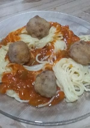 Una foto de Espaguetis con albóndigas de "La dama y el vagabundo"