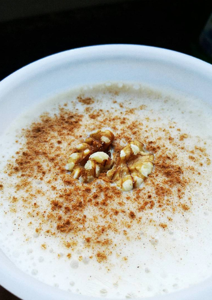Una foto de Helado fit de plátano con canela y nueces