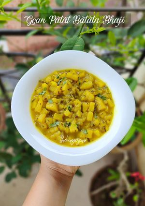 A picture of Goan Patal Batata Bhaji.