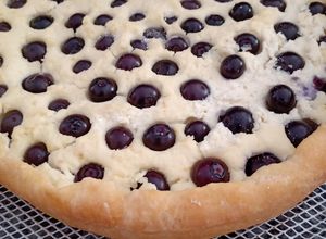 Una foto de Tarta de ricota y arándanos liviana (140cal por porción)