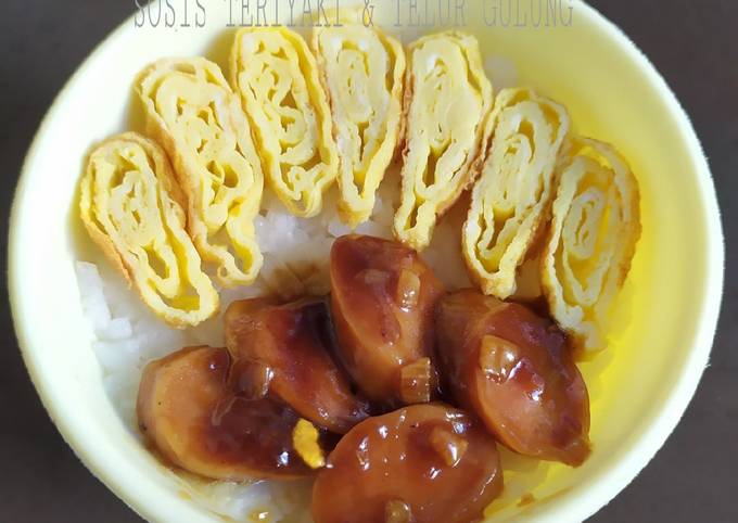 Langkah Mudah untuk Membuat MPASI 22MO BIRRU: RICE BOWL SOSIS TERIYAKI &amp; TELUR GULUNG Anti Gagal