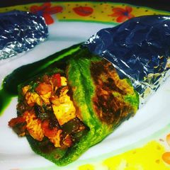 Hara Paratha Rolls/Palak Paneer Kathi Rolls A picture of Hara Paratha Rolls/Palak Paneer Kathi Rolls.