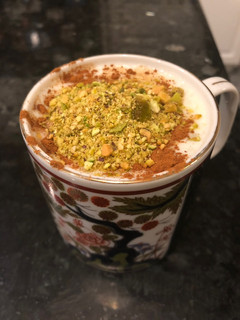 A picture of Sahlab vanilla pudding drink.