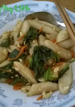 Foto resep Rice Cake scramble egg