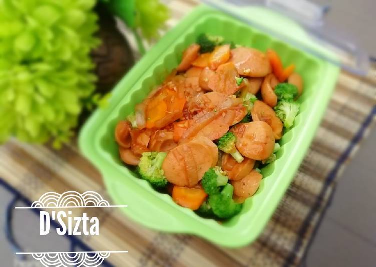 Resep Brokoli Sosis Saus Tiram, Bikin Ngiler