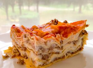 Une photo de Lasagnes à la bolognaise (béchamel sans fromage)