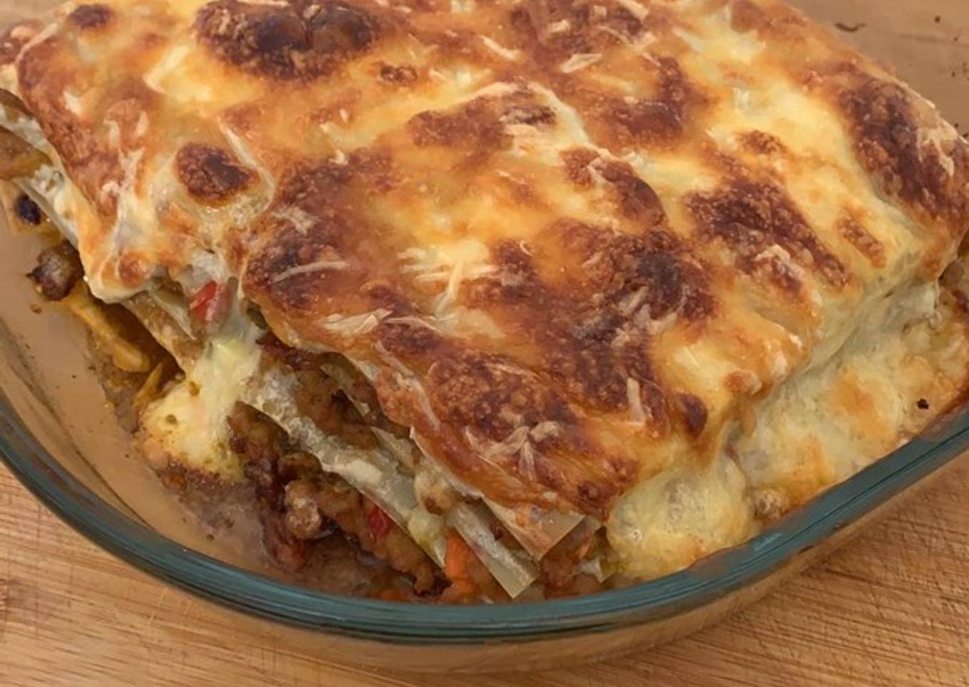 Lasaña de carne picada