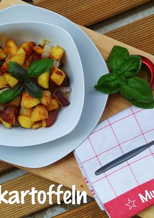 Foto resep Bratkartoffeln Versi Vegan - Kentang Goreng Jerman Tanpa Bacon