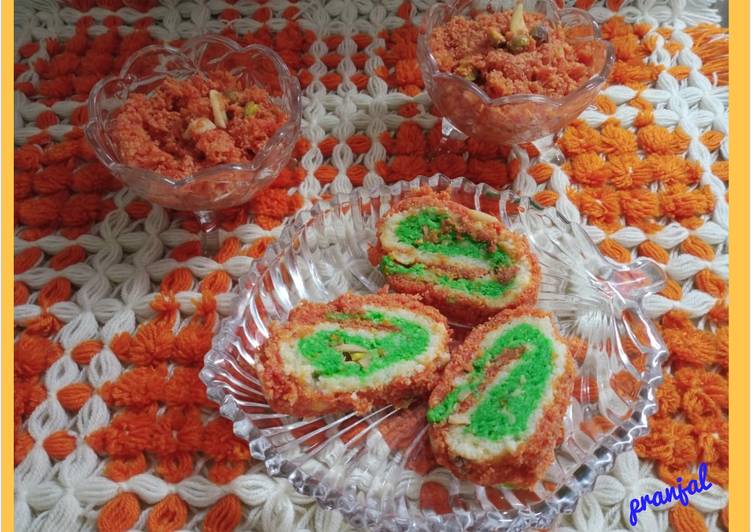 Gajar Halwa with Gajar-Paneer Roll