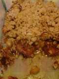 Crumble de plátanos pícaros y manzana.ॐ