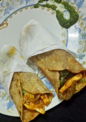A picture of Tandoori Paneer wrap.