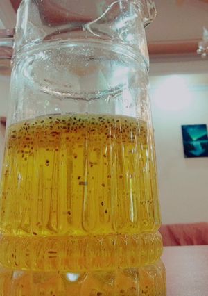 عکسی از دستور شربت زعفران با تخم شربتی😍💝
