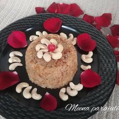 A picture of Jaggery nariyal rice.
