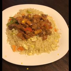 Rice with Beef sauce A picture of Rice with Beef sauce.