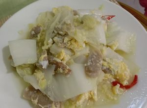 Foto resep 06. Tumis sawi putih sosis telur simple segerr favorit keluarga
