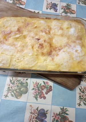 Una foto de Soufflé de manzanas