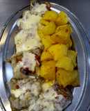 Matambre a la pizza con papas al pimentón