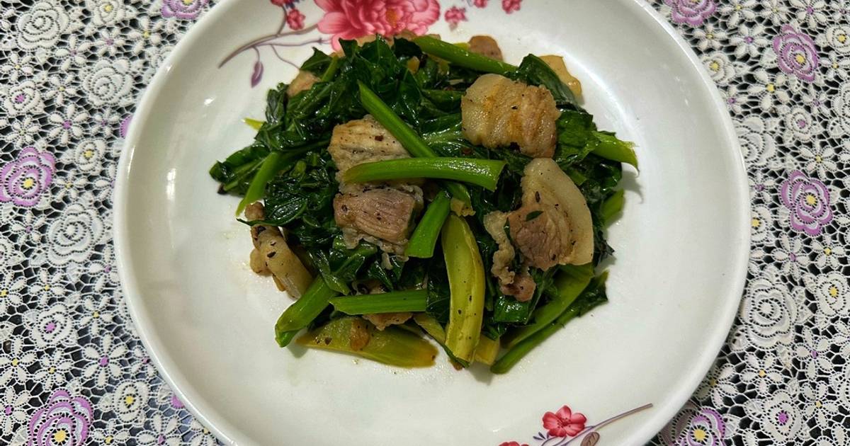 Cách Làm Món SP.0792 - Cải Làn Xào Thịt Ba Rọi của Sơn Perth - Cookpad