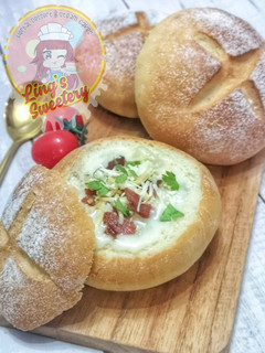 Foto resep Baguette Mangkok dengan Sup kentang