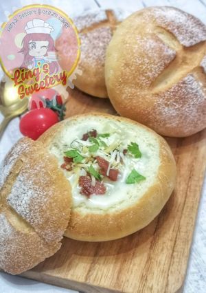 Foto resep Baguette Mangkok dengan Sup kentang