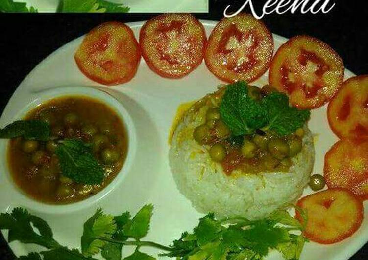 Matar sorma with plan rice