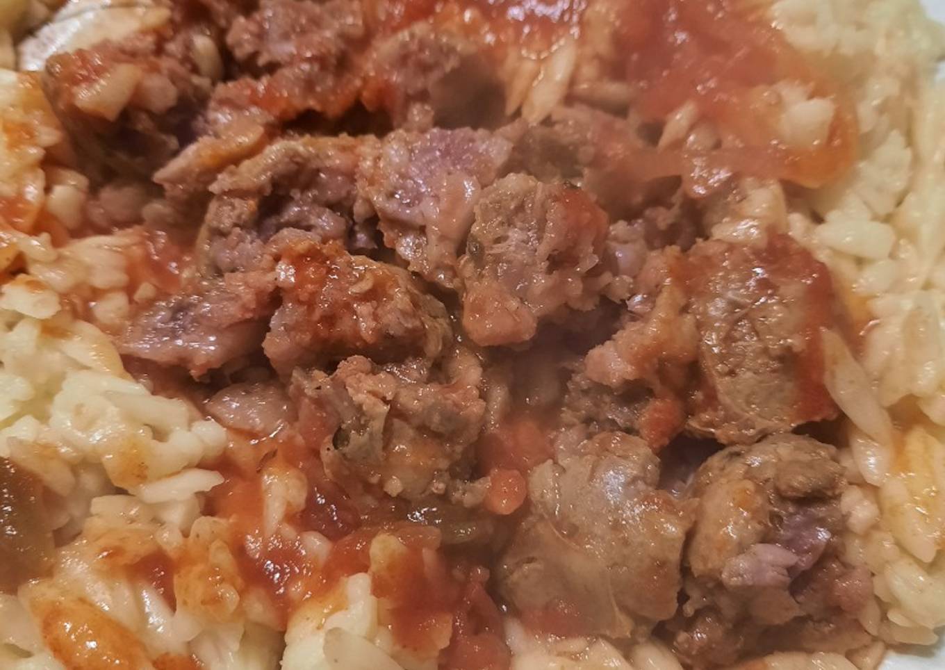 Para cucharear, chori con orso o riso