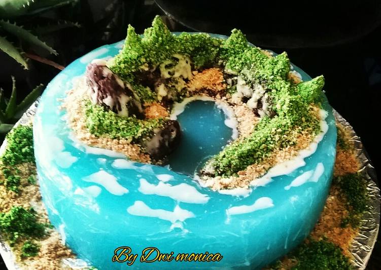Resep Ocean cake nutrijell | Bahan Membuat Ocean cake nutrijell Yang Lezat