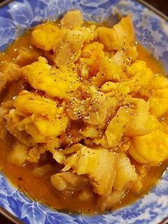 Hình của món Tôm rim thịt ba chỉ.