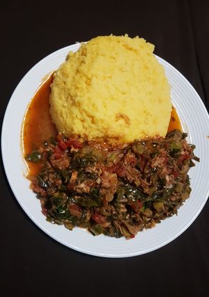 A picture of Tuna stewed kale.