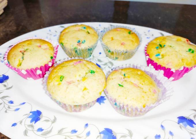 Recipe of Any-night-of-the-week Rainbow Cup Cake (eggless)