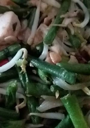 Foto resep Oseng kacang panjang taoge tahu tempe
