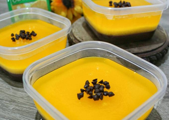 Anti Ribet, Membuat 65. Puding Lapis Nutrisari Jeruk Peras Istimewa