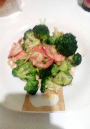 Foto resep Brokoli cah udang bawang putih