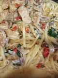 Creamy Garlic Chicken & Mushroom Linguine