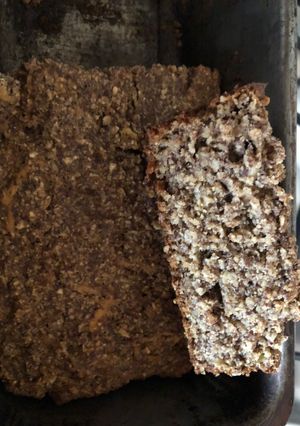 Una foto de Budín de banana, harina de avena y harina de Lino