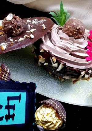 A picture of Ferrero roacher bowl and mousse.