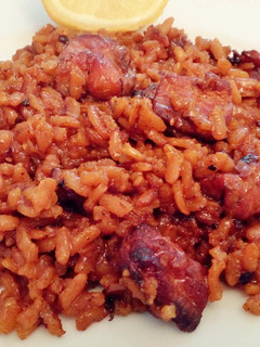 Una foto de Paella de lomo de cerdo