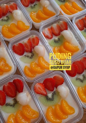 Foto resep Puding susu buah