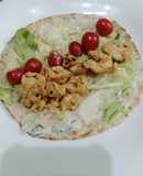 Wrap de pollo (pan pita)