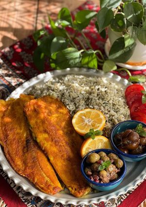 عکسی از دستور سبزی پلو با ماهی