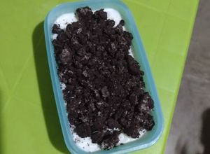 Una foto de Arroz con leche y galleta oreo