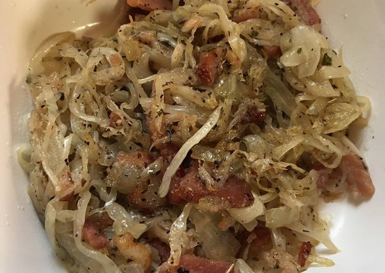 Recipe: Tasty Bacon Sautéed Cabbage