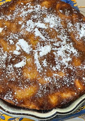 Une photo de Gâteau aux pommes, mascarpone, vanille et érable