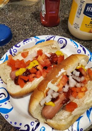 Una foto de Perros calientes (hot dogs)