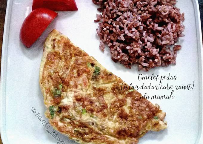 Omelet pedas (telur dadar cabe rawit) ala mamah